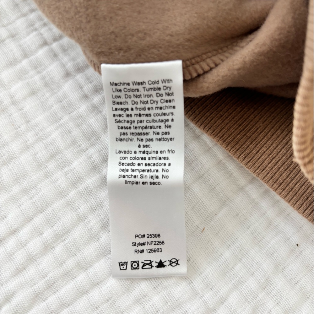 NWOT Beyond Yoga LuxeFleece Zip-Up Hoodie - Desert Sand Sz Small - Picture 6 of 8